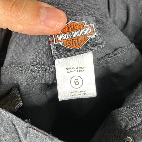 Harley-Davidson Pants Kids Size 6 Black Cargo Utility Logo Outdoor Motorcycle - Picture 6 of 9